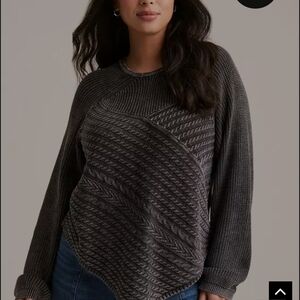 Festi Torrid Washed Cropped Crew Neck Sweatrr Women's 00 NWT